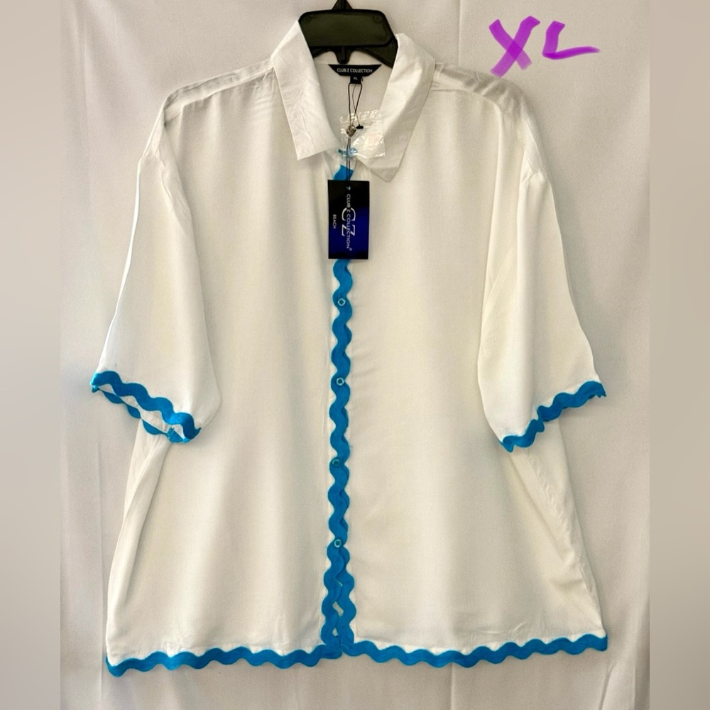 White and Blue Women's Top
